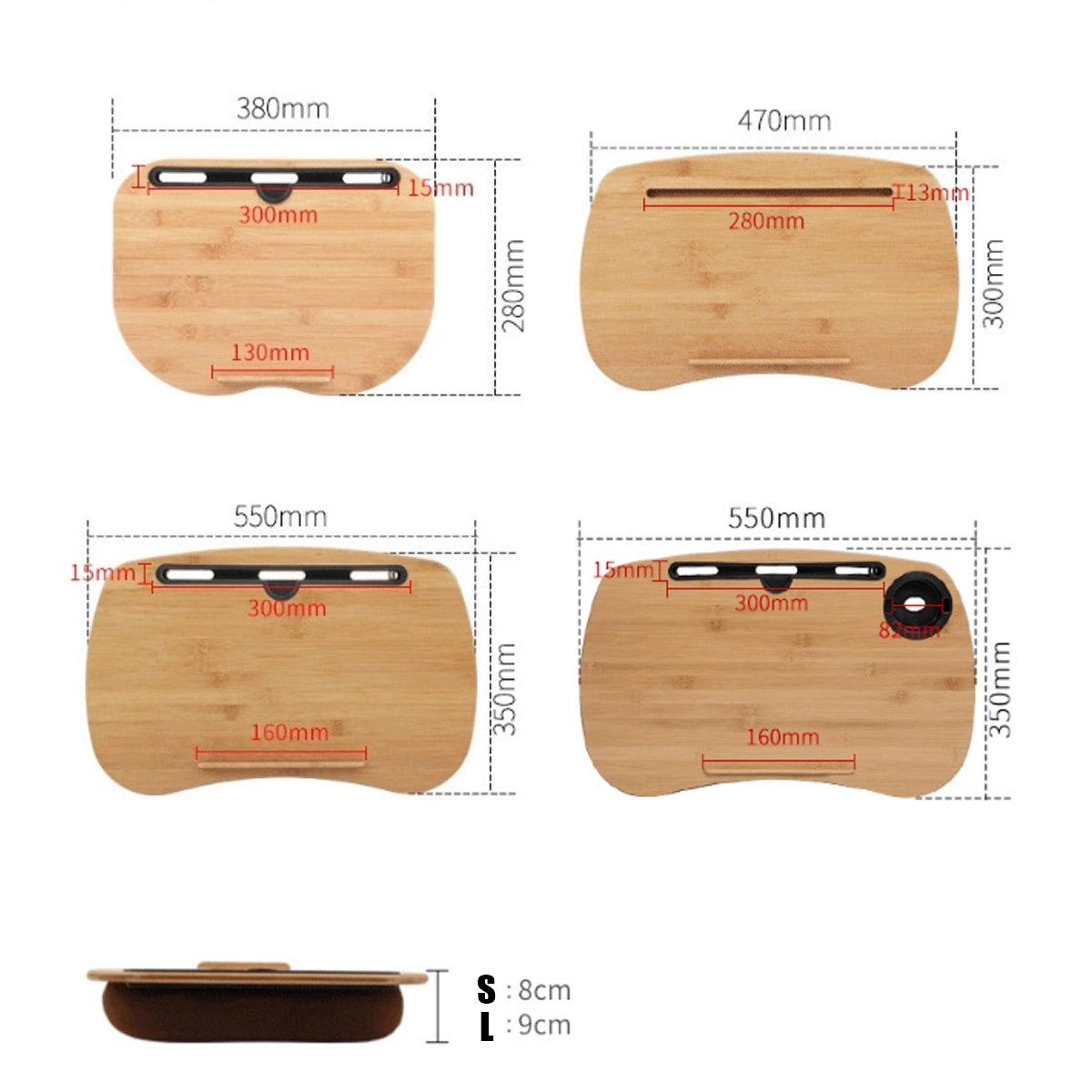 Bamboo Platform Portable Lap Desk with Pillow Cushion 4