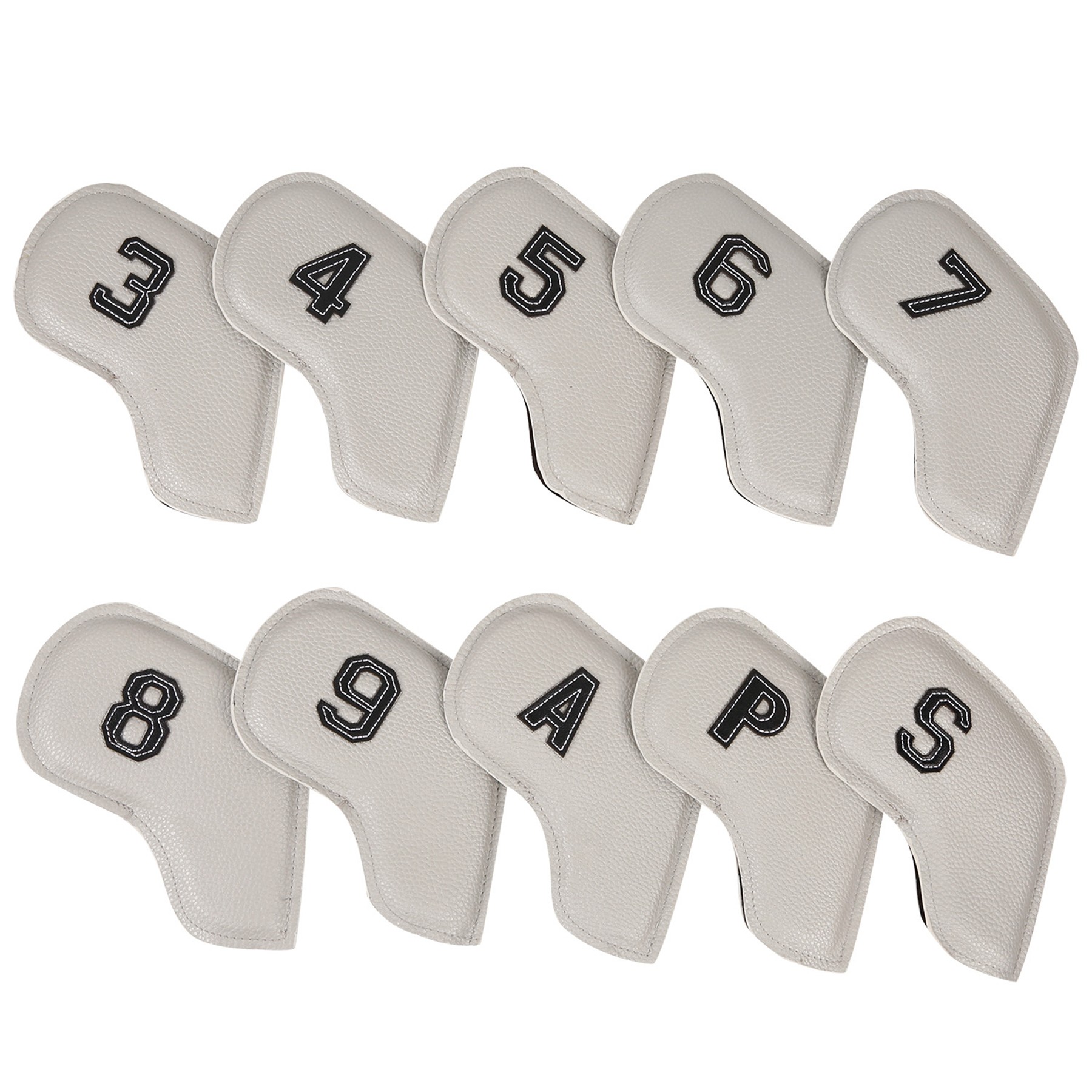 Thick PU Leather Golf Iron Head Covers Set 2