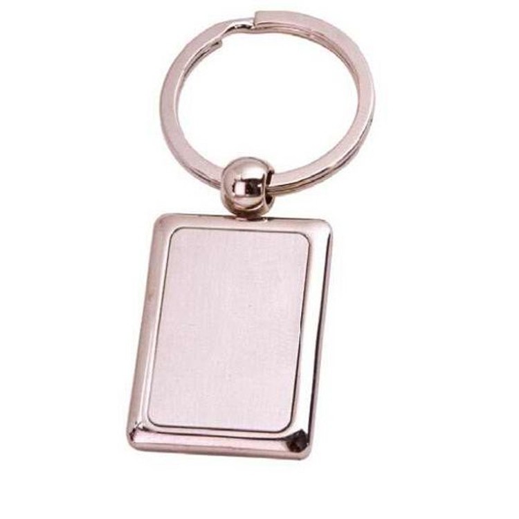 Die Cast Zinc Keychain- Rectangle Flat - 48.8Mmx28.6Mmx4.5Mm 2