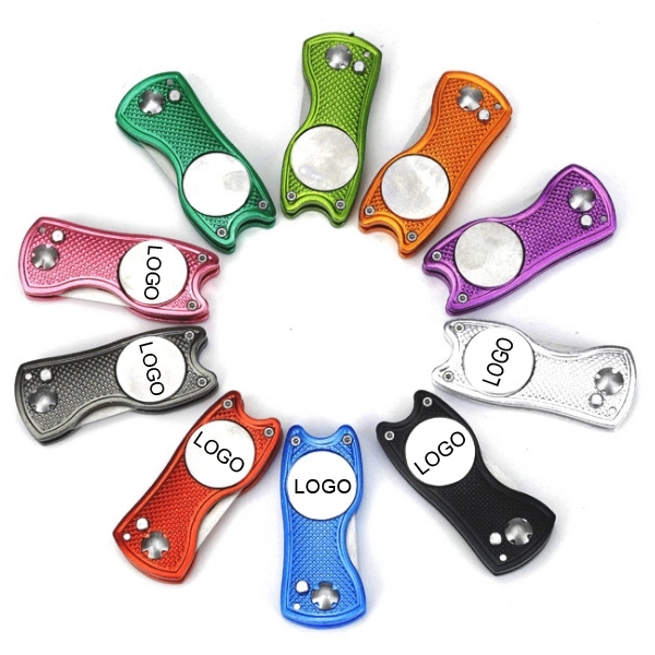 Stainless Steel Foldable Divot Repair Tool Ball Marker 2