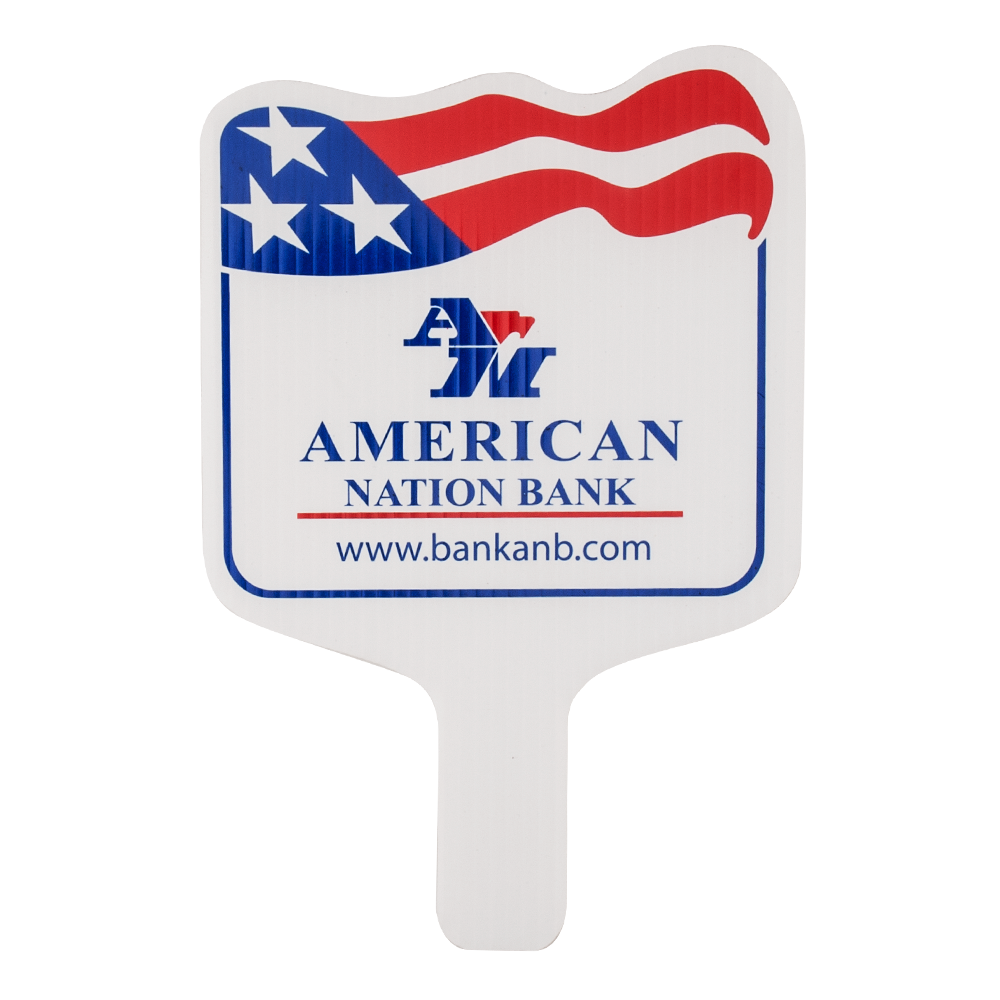 Patriotic Flag Shape Hand Fan, Screen Printed 15