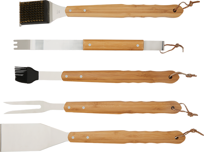 5 Piece Bamboo BBQ Set 5