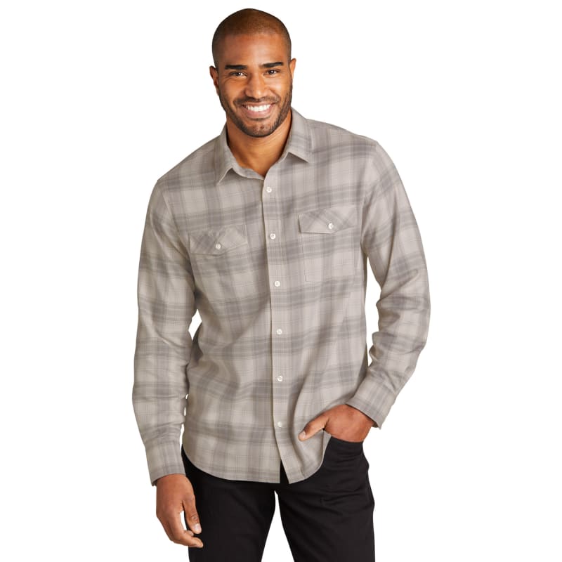 Port Authority Long Sleeve Ombre Plaid Shirt 8