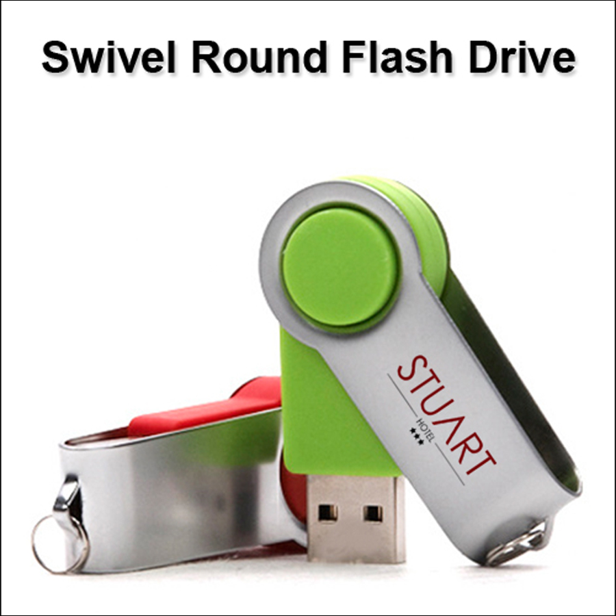 Round Swivel Flash Drive / USB - 32 GB Memory