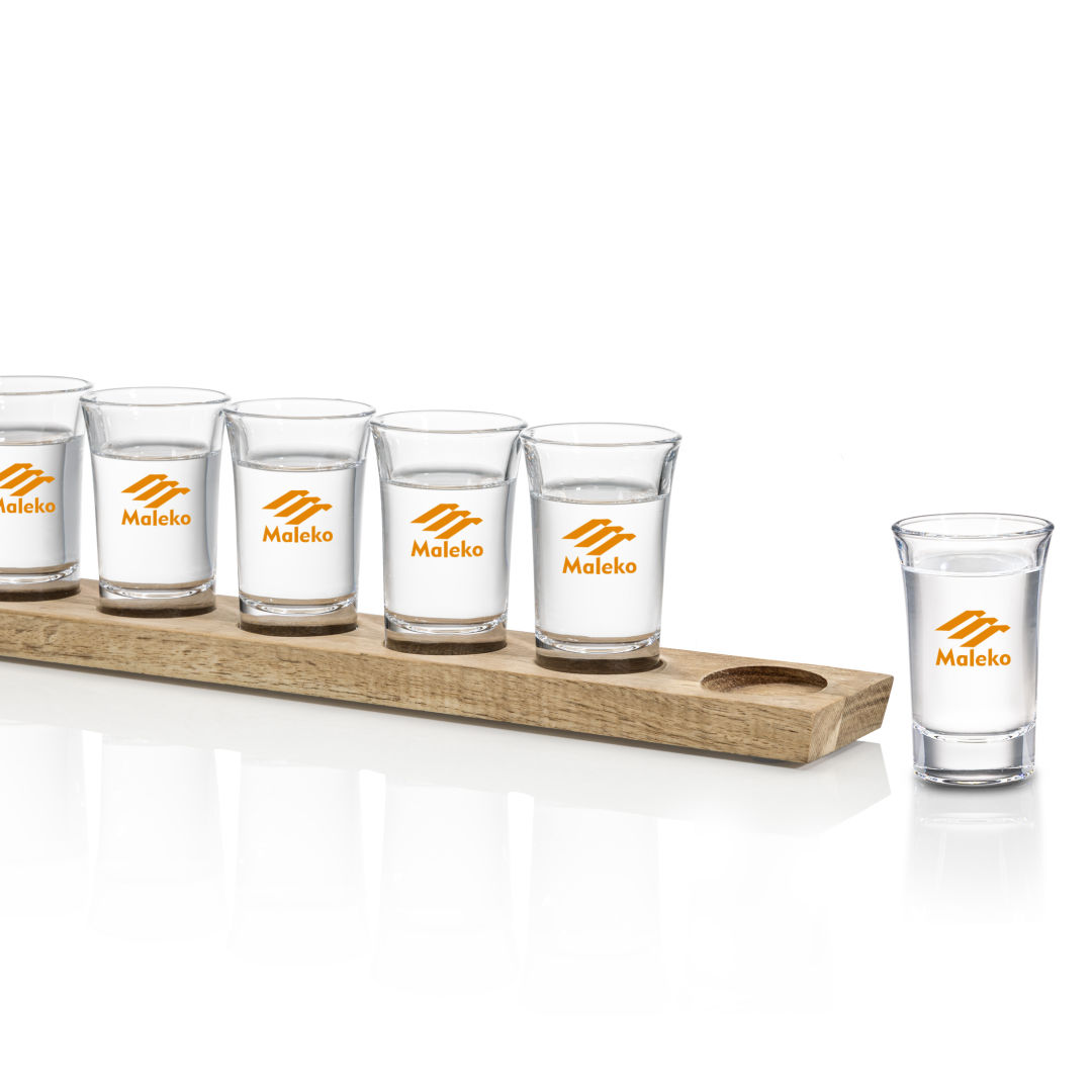 Shot Glasses Set on Acacia - Imprinted 4