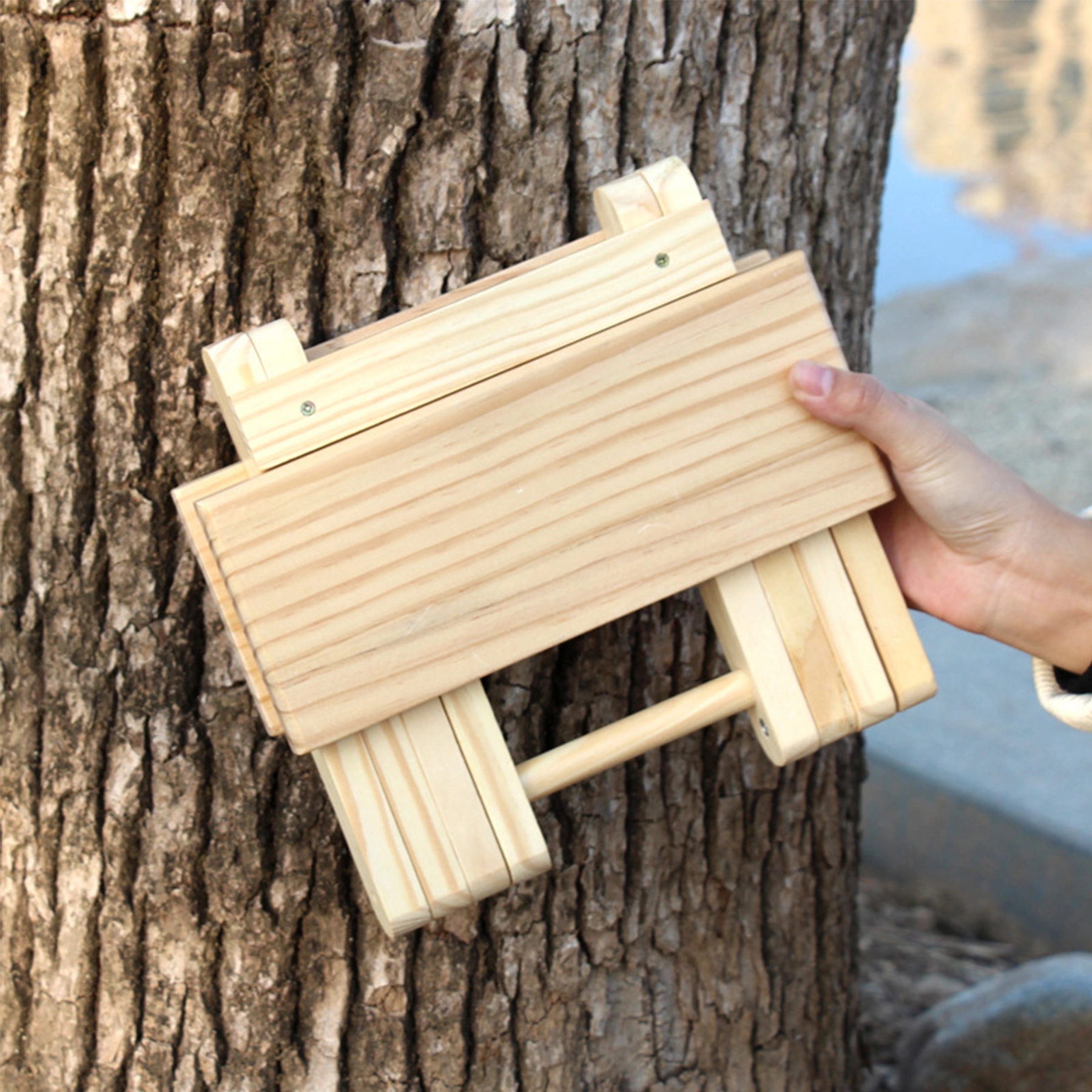 Solid Wood Portable Folding Stool 3