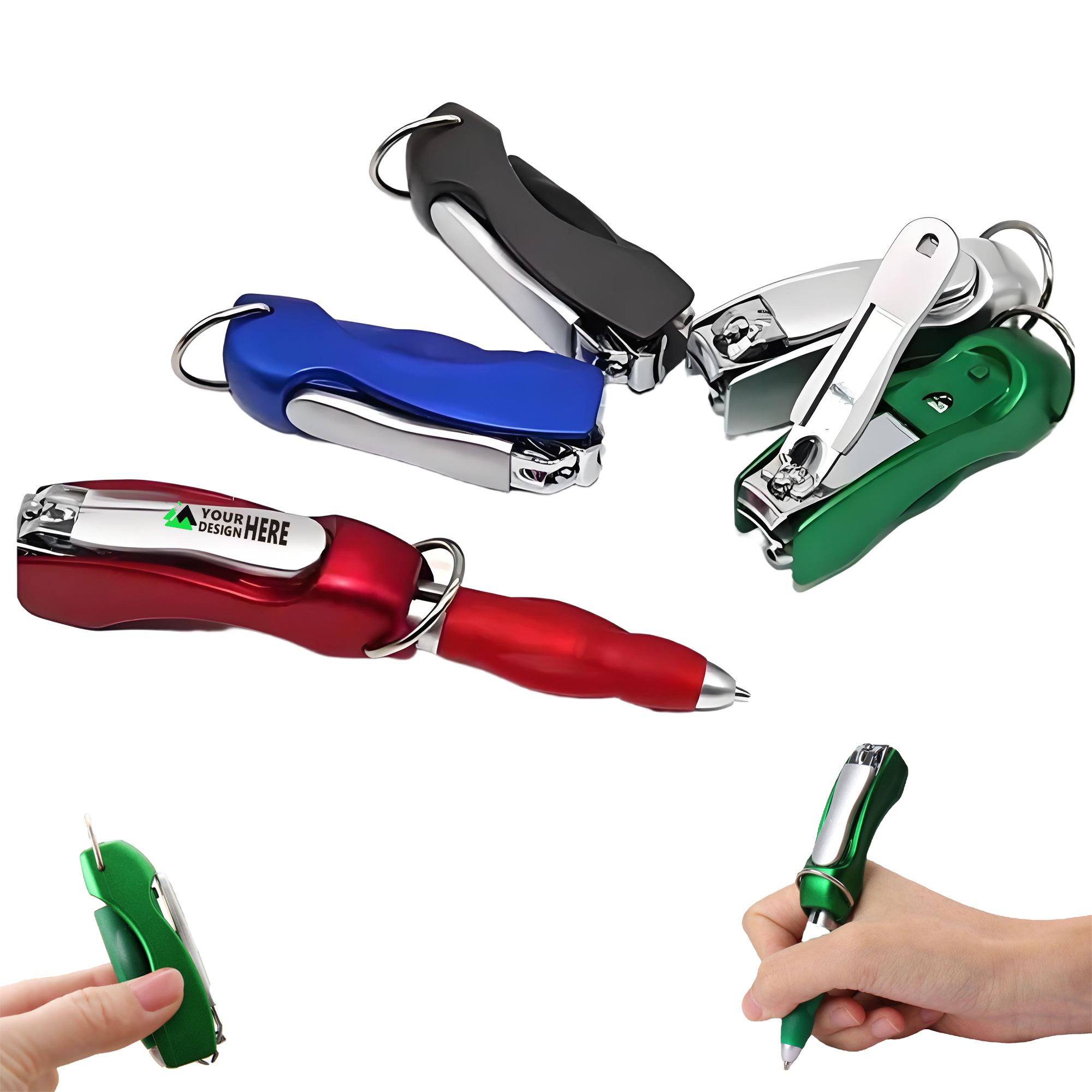 Multifunctional Ballpoint Pen With Nail ClippersKeychain 4