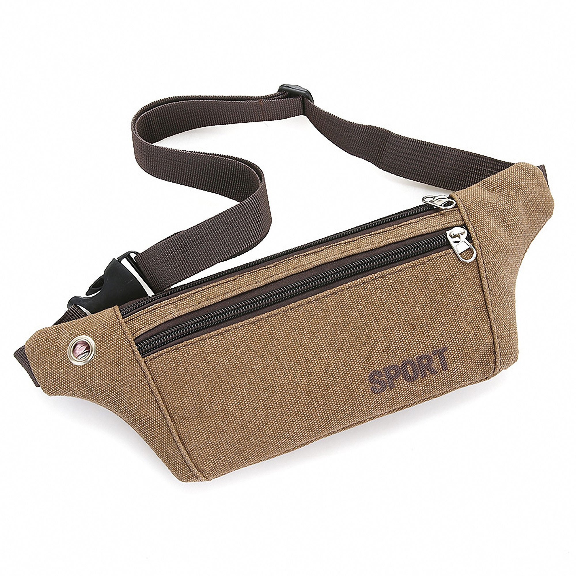 Canvas Waist Pack with 2 Zipper Pockets 4