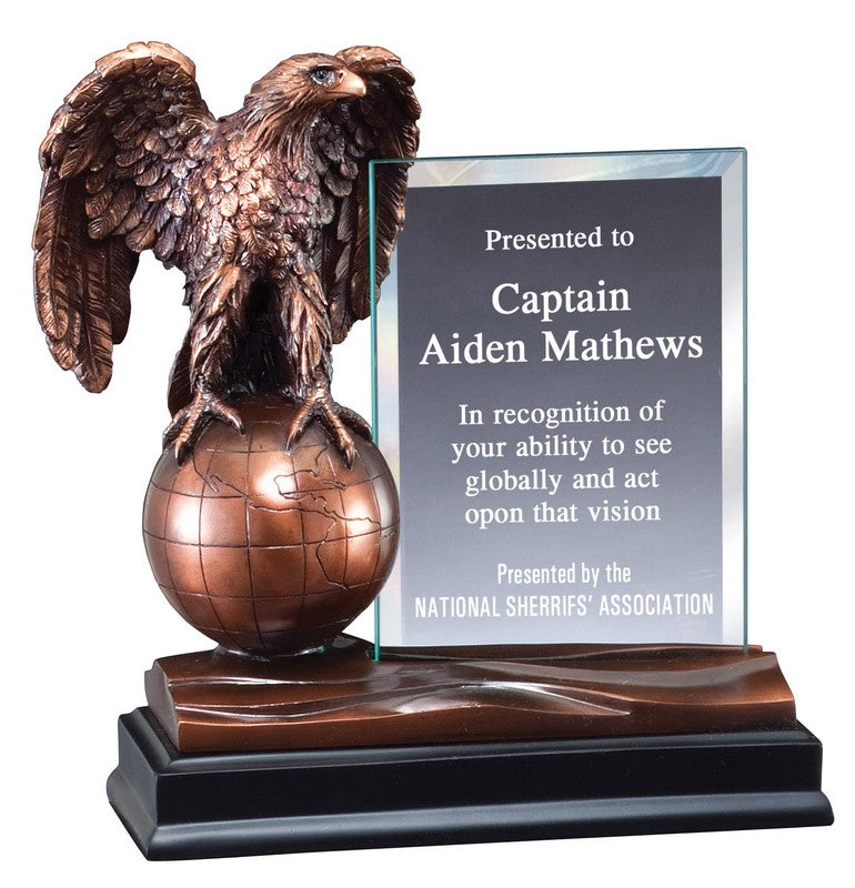 Eagle On Globe With Glass 2