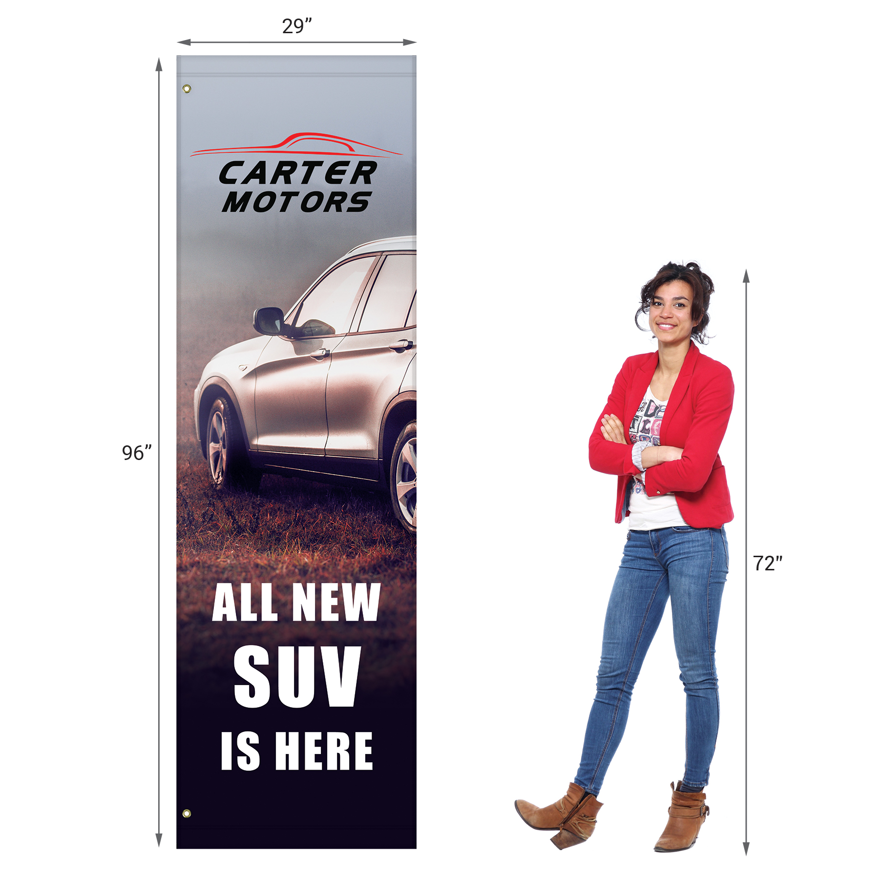96" x 29" Custom Polyester Avenue Banner 15