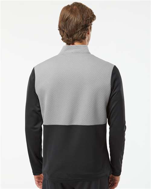 Textured Mixed Media Quarter-Zip Pullover