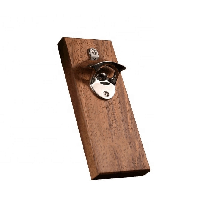 Wooden Wall-Mounted Bottle Opener 1