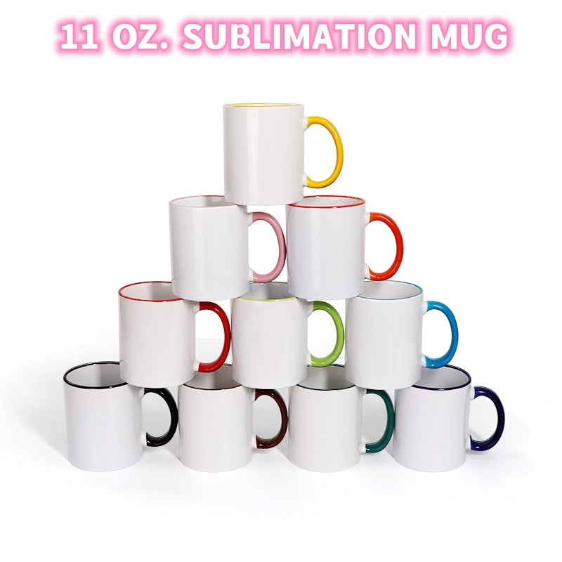 Two-Tone Coffee Mug 11 oz Ceramic Sublimated Cups 9