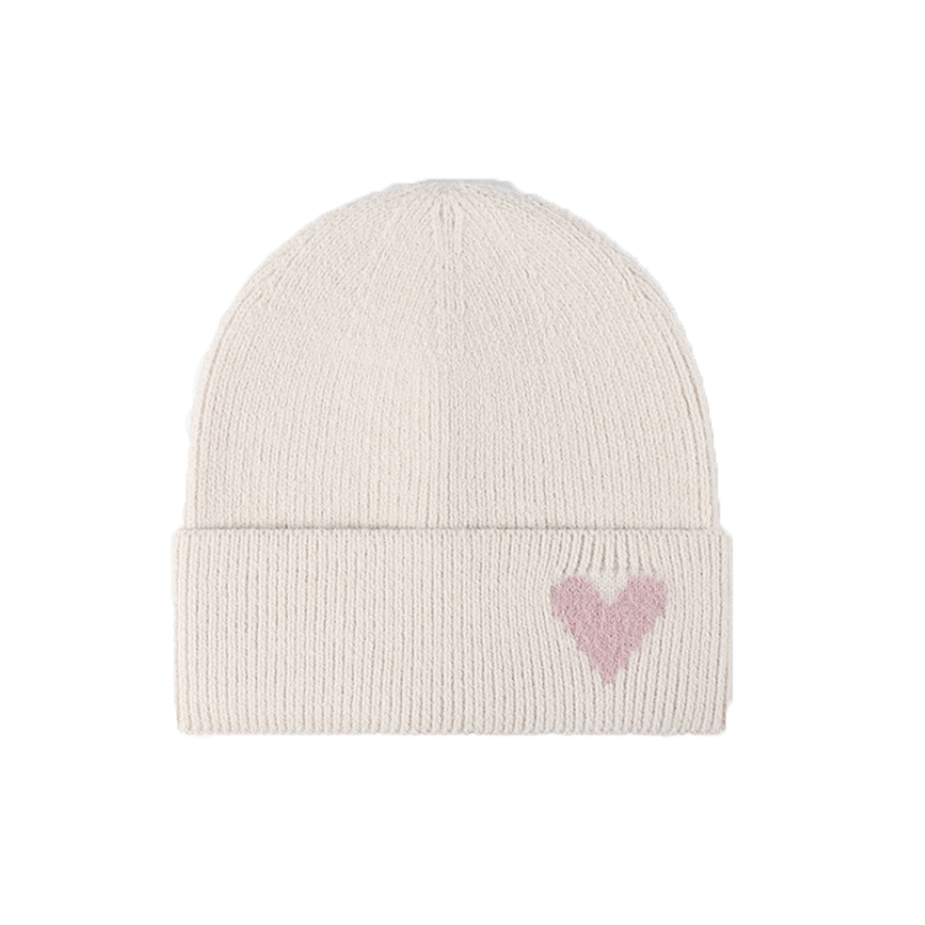 Love Heart Embroidery Knitted Beanie 1