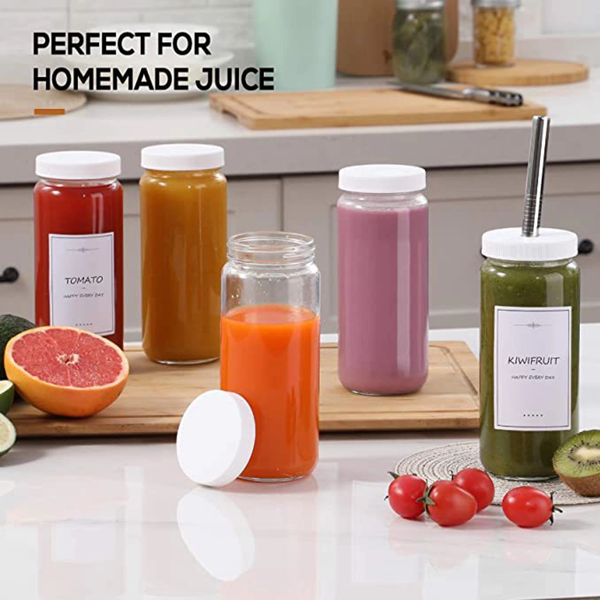 16 Oz Reusable Glass Water Juicing Bottle 4