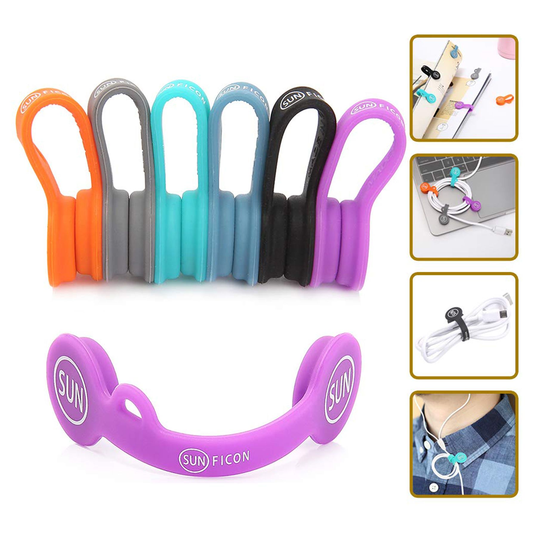 Cable Organizers Magnetic Cable Clips Earbuds Cords Winder 2