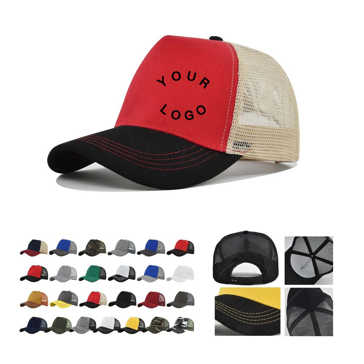 Cotton and Mesh Trucker Cap for Outdoor Sports 18