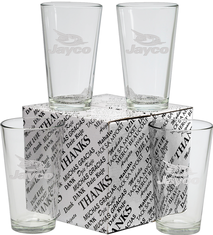 16 oz. Thank You Set of 4 Mixing Glasses- Etch 14