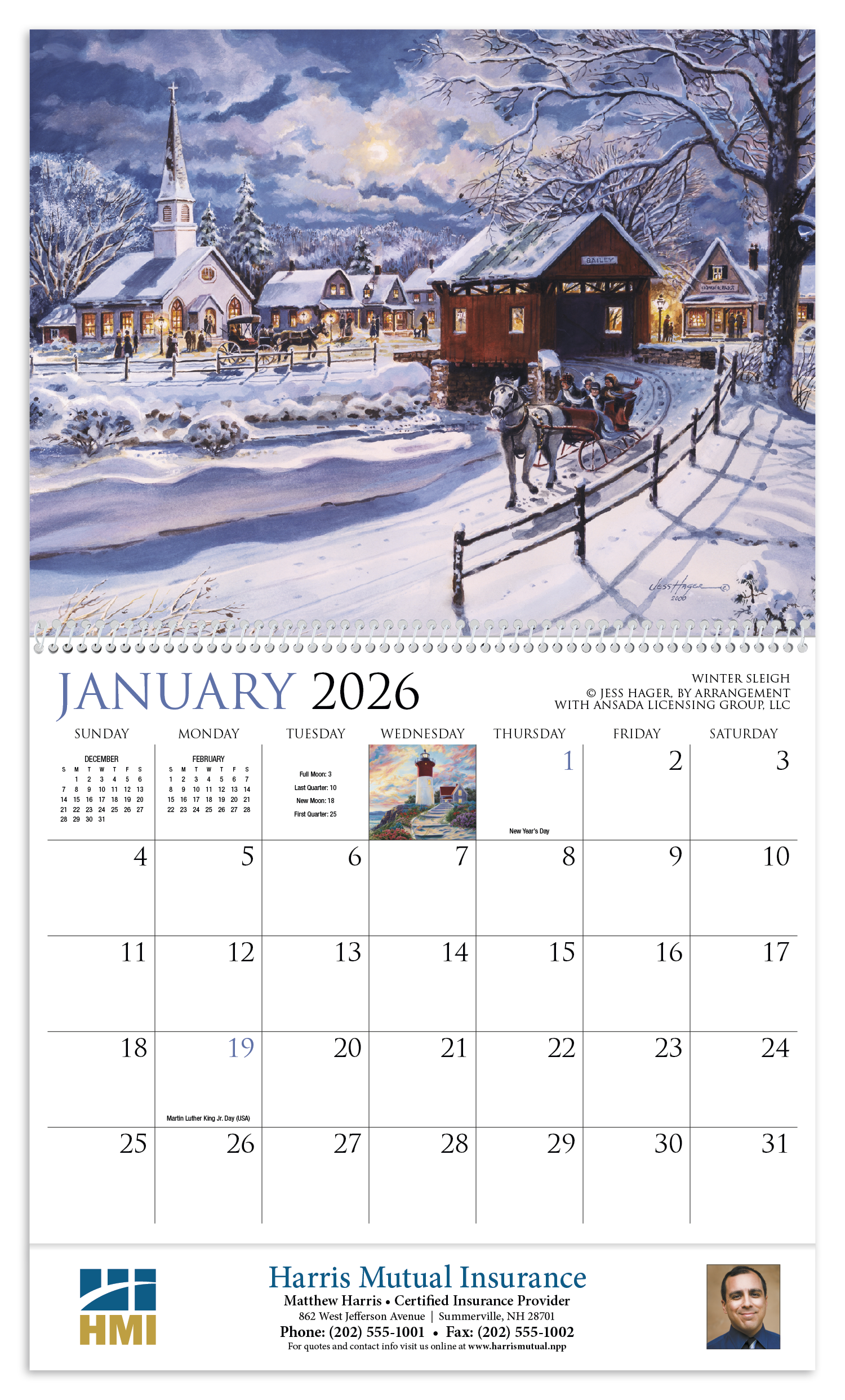 HotLine® Products Back Home Appointment Calendar - Spiral 58