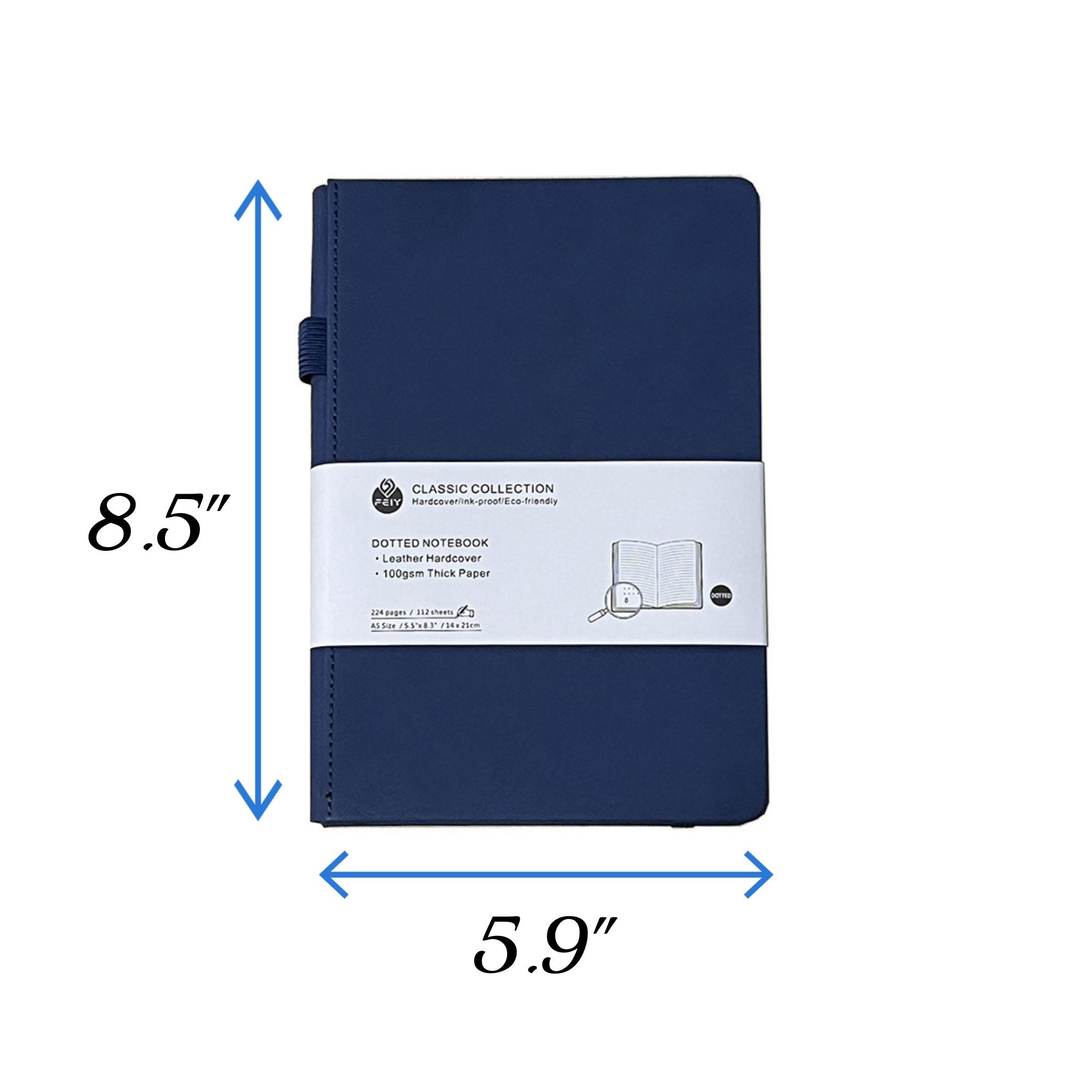 5.9"x8.5" 224 Pages Classic Notebook With Pen Loop 5