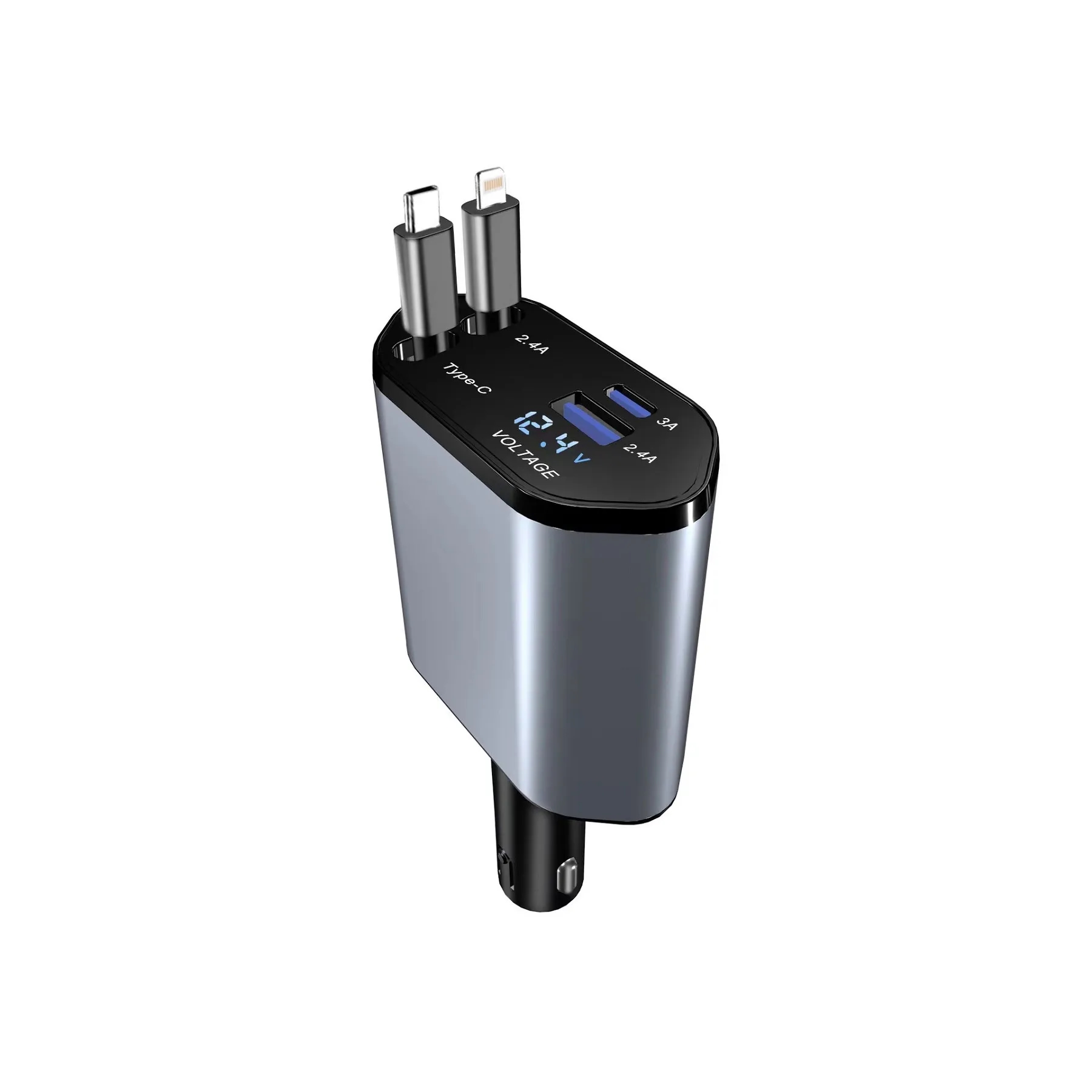 120W 4 in 1 Retractable Car Charger 1