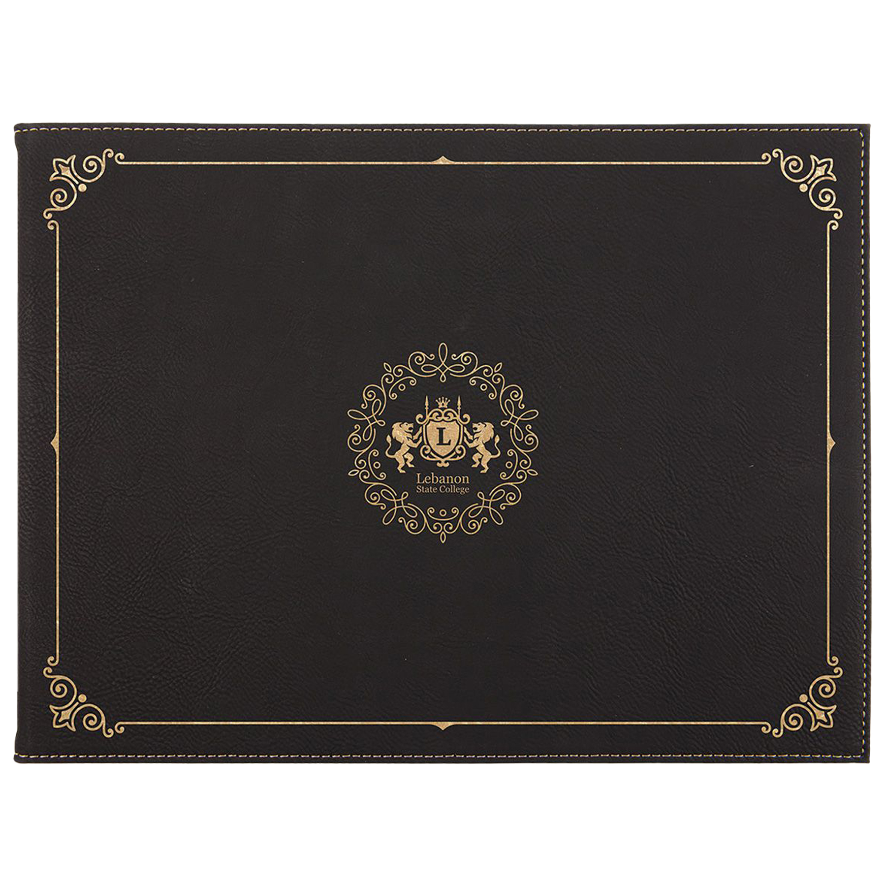 Black/Gold Leatherette Certificate Holder