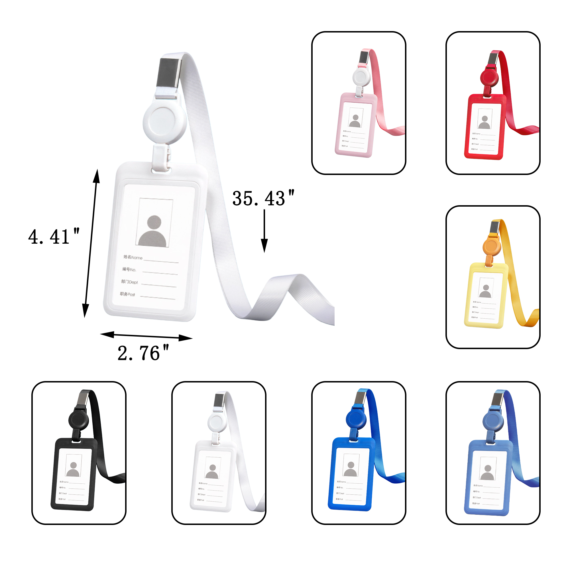 Retractable Lanyard PVC ID Card Holder 2