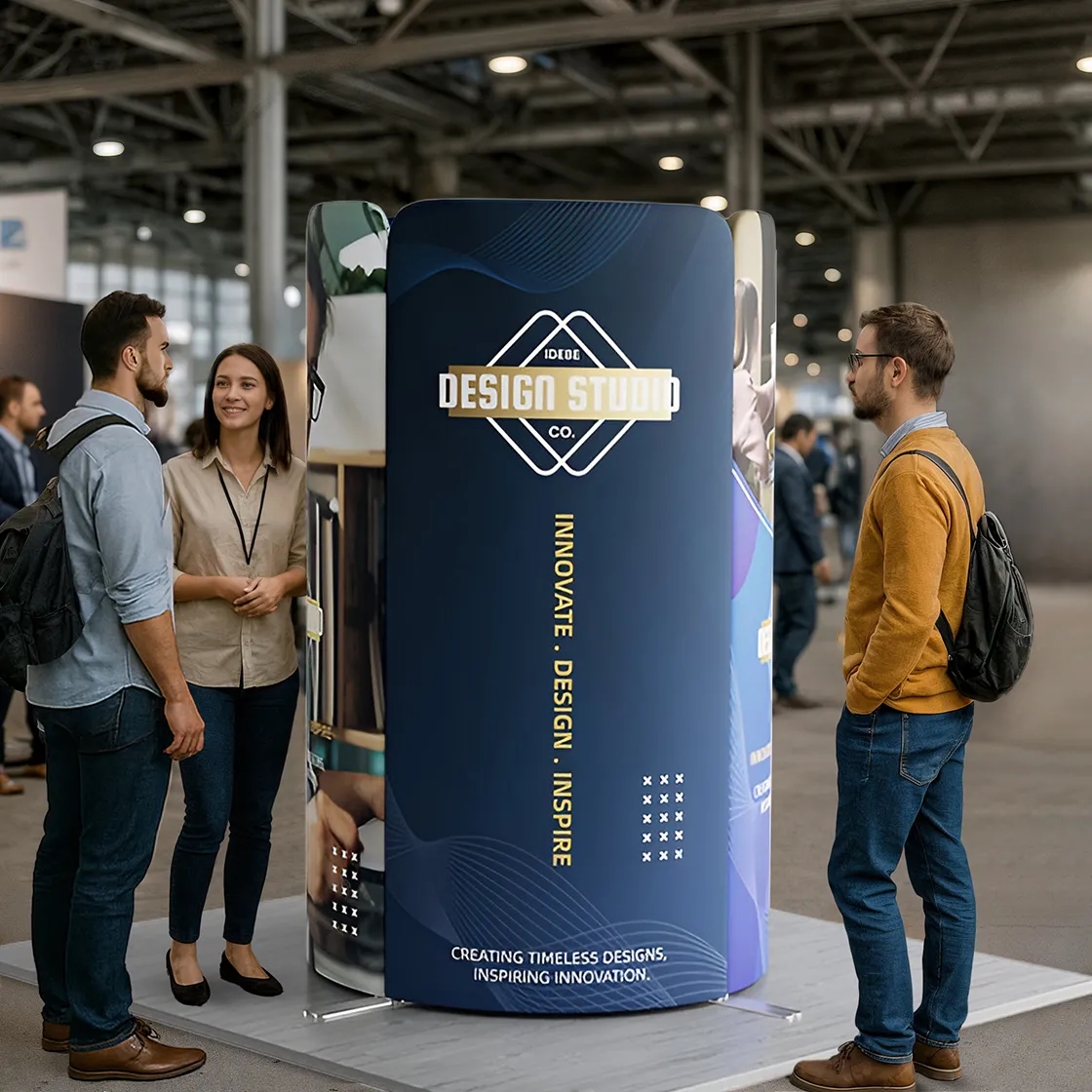 6.5ft Magnetic Modular Fabric Display - Tower Island Shape 11