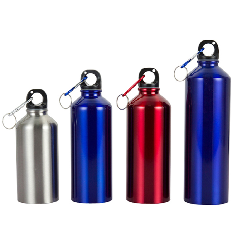 Aluminum Water Bottle With Carabiner, custom water bottle with logo imprint 2