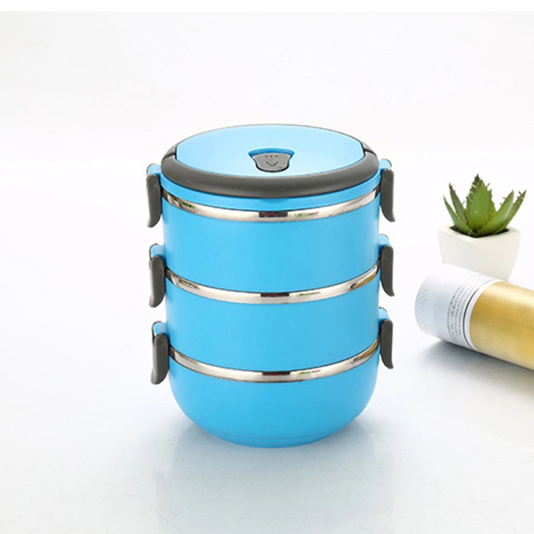Round Multi-layer Stainless Steel Insulation Lunch Box 3