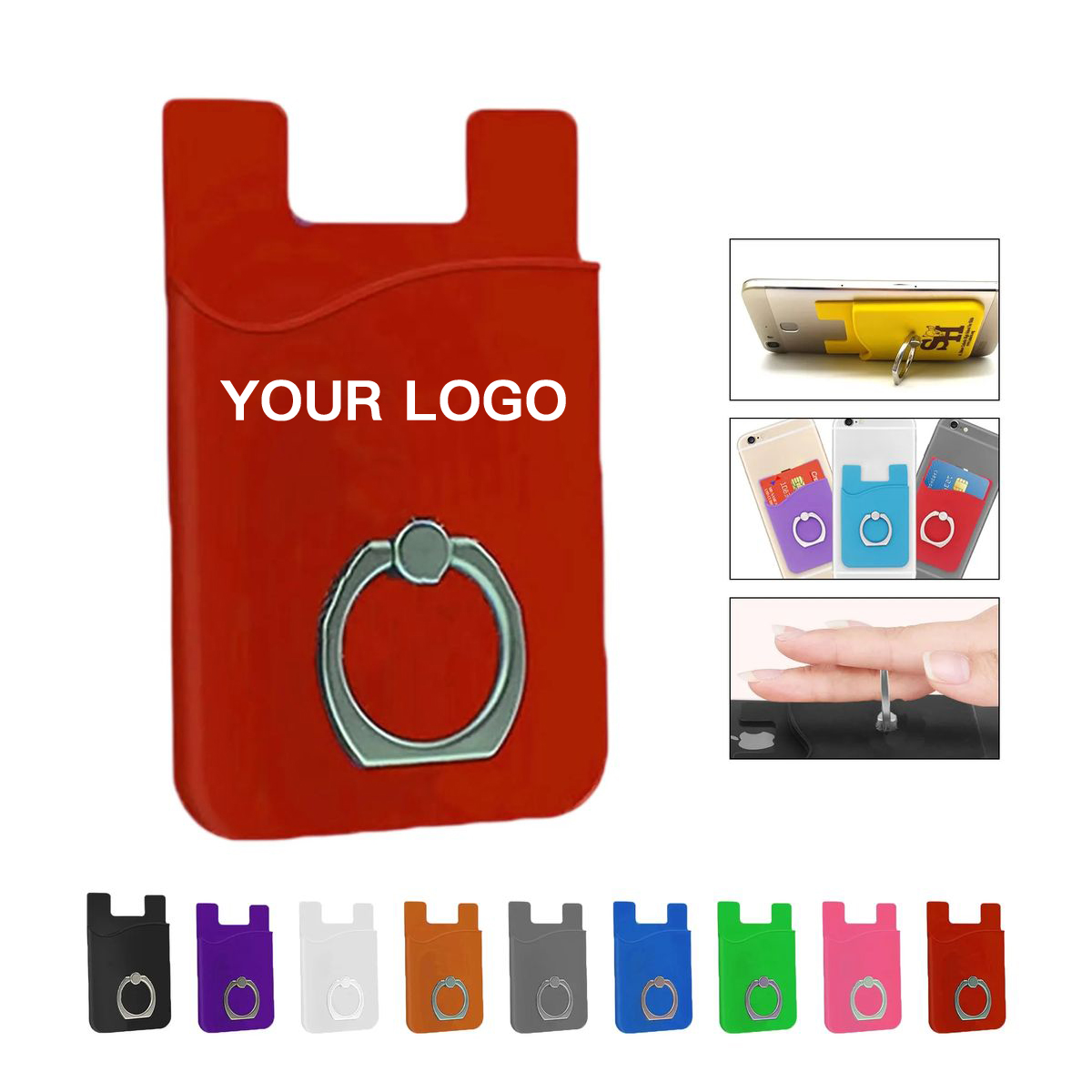 Silicone Phone Wallet with Grip Ring for Secure Hold 14