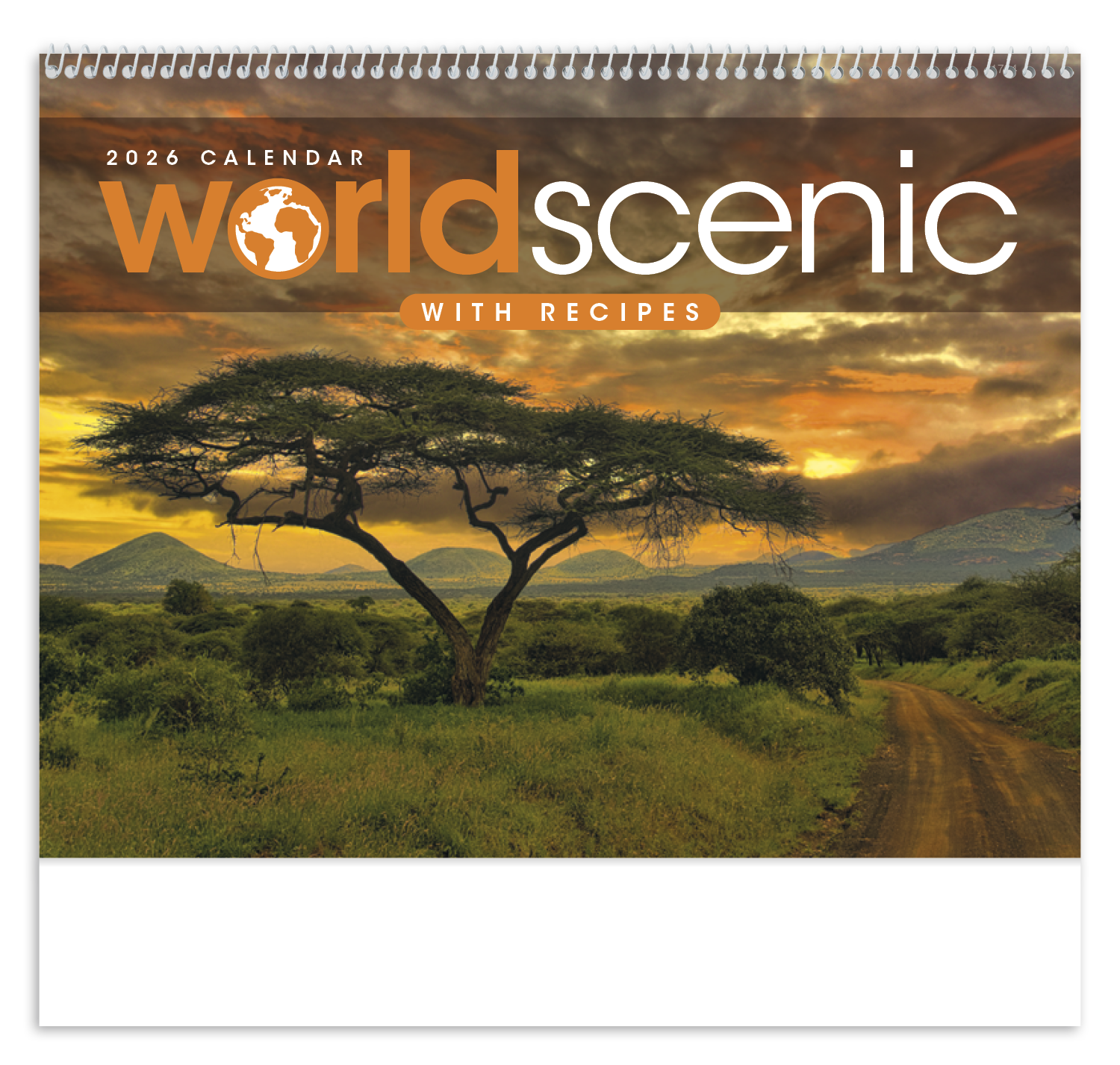 Triumph® Calendars World Scenes with Recipe Calendar 24