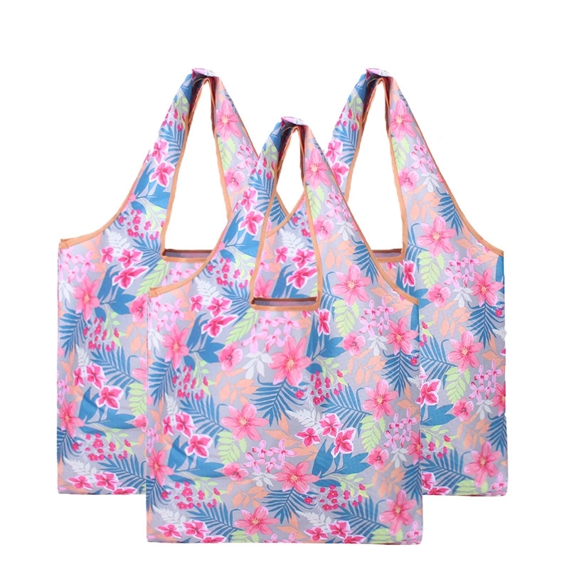 Custom 210D Rip-Stop T-Shirt Style Foldable Bag 10