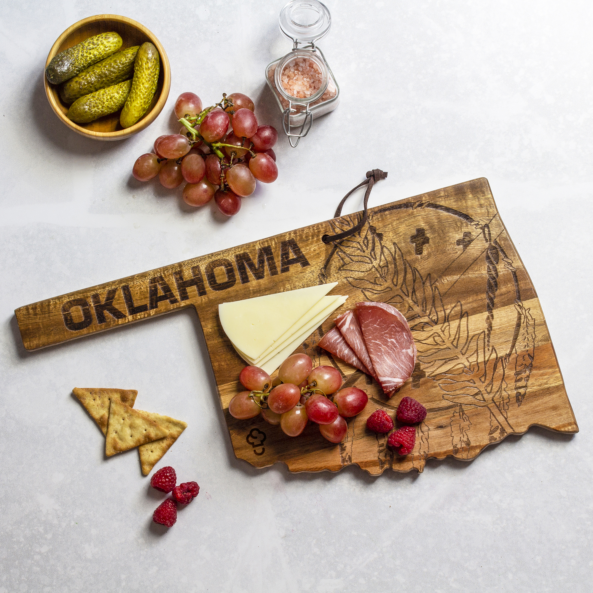Rock & Branch® Origins Series Oklahoma State Shaped Cutting and Serving Board 6