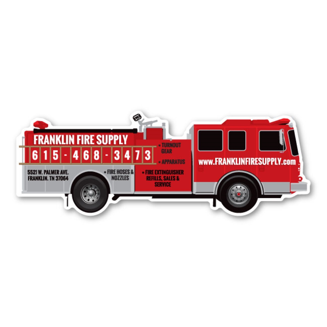 Firetruck Magnet - 7.40" x 2.70" - 20 mil