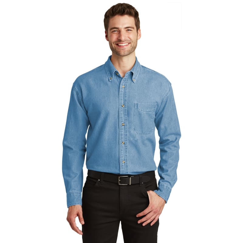 Port Authority Tall Long Sleeve Denim Shirt. 4