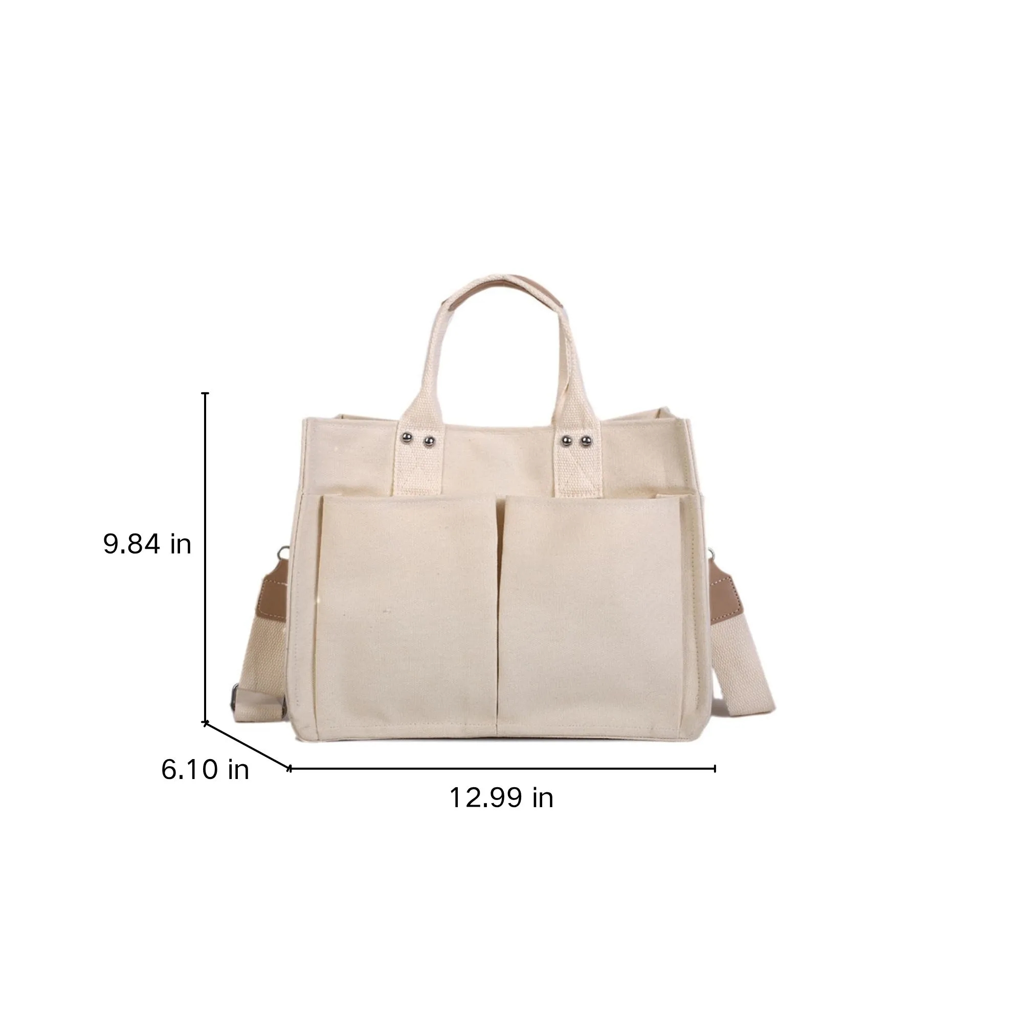 Large Capacity Multi Pocket Canvas Shoulder Bag 4