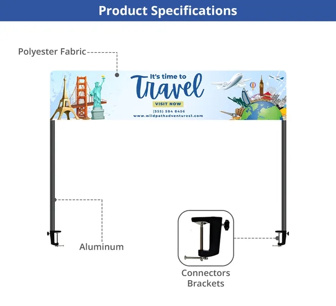 Table Top Banner Displays Package (8.04ft x 1.48ft) 4
