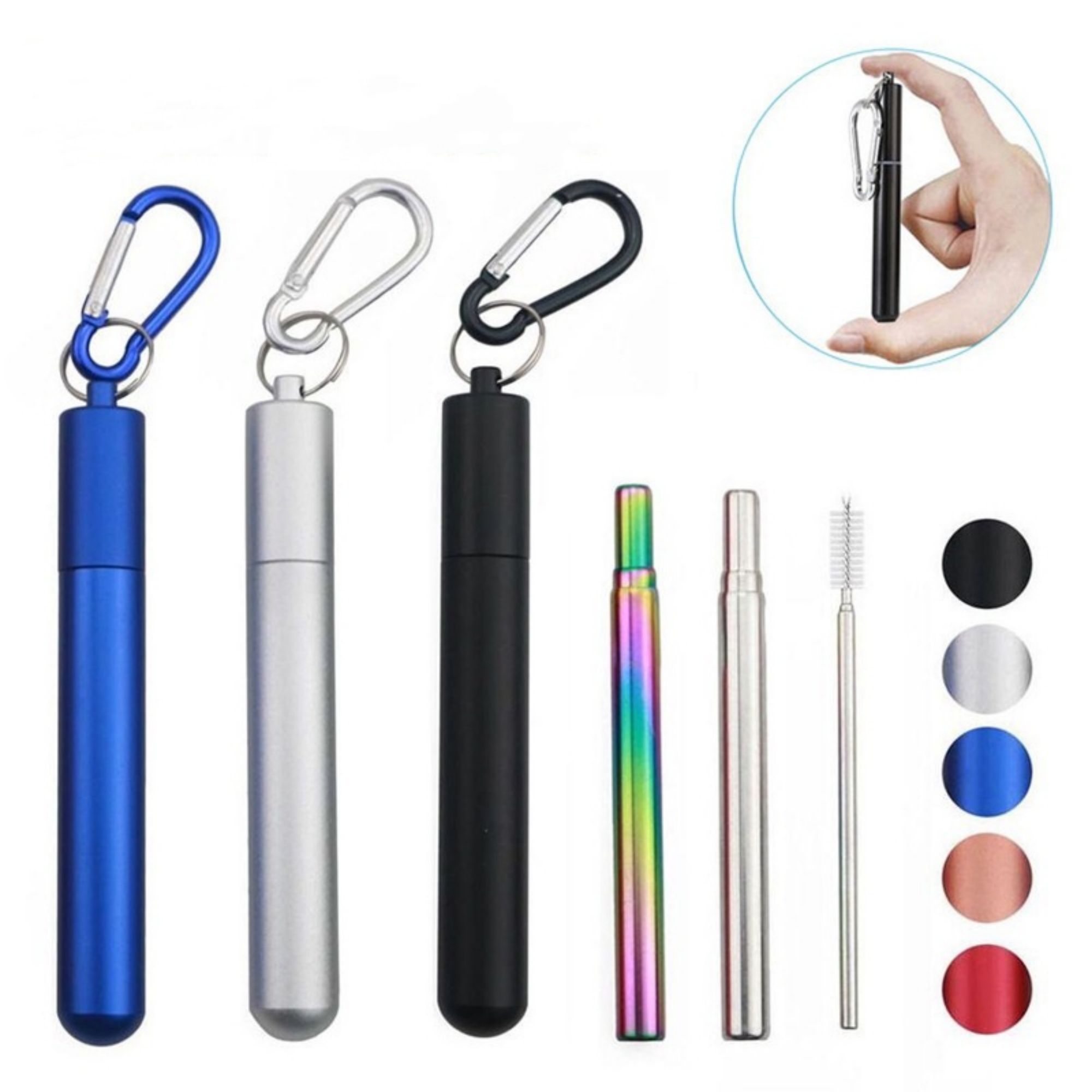Collapsible Stainless Steel Drinking Straws 2