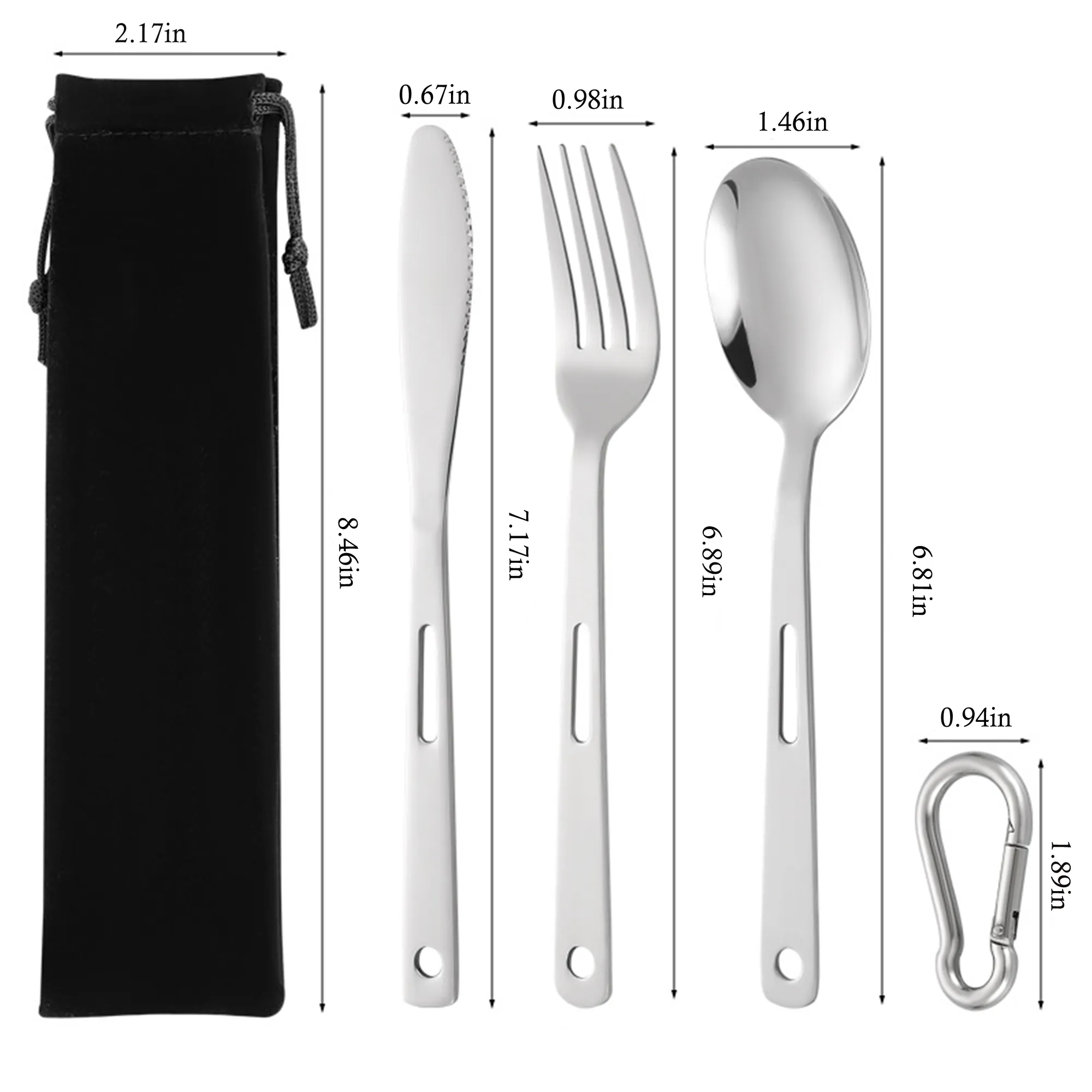 Stainless Steel Knife, Fork and Spoon Tableware Set, Portabl 2