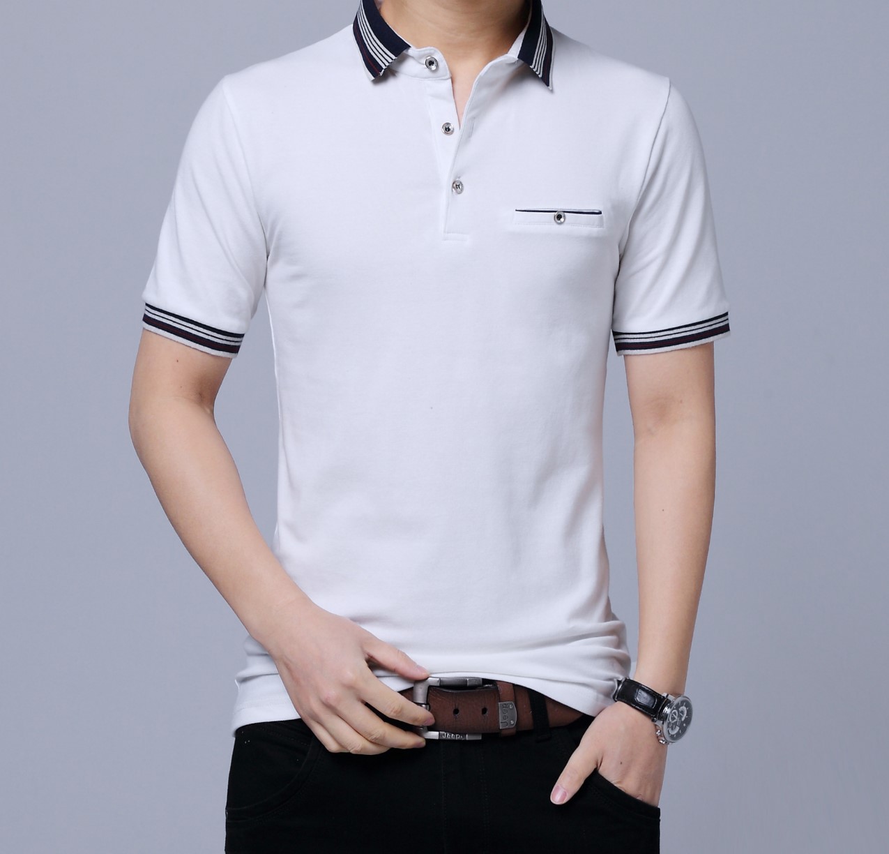 Classic Color Blocked Polo Shirt 3