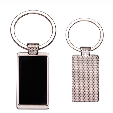 Rectangle Metal Key Chain w/ Dark Reflective Tag 1