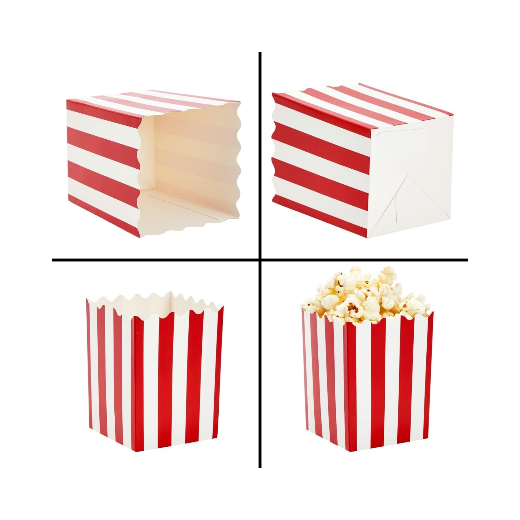 Red and White Mini Popcorn Boxes for Party 2