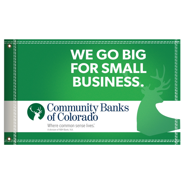 Custom Advertising Flag, Double-Sided - 36"W x 24"H 1