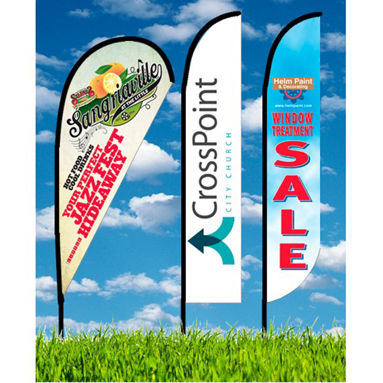 Zoom 4 Feather Flag w/ Stand - 13ft Double Sided Graphic
