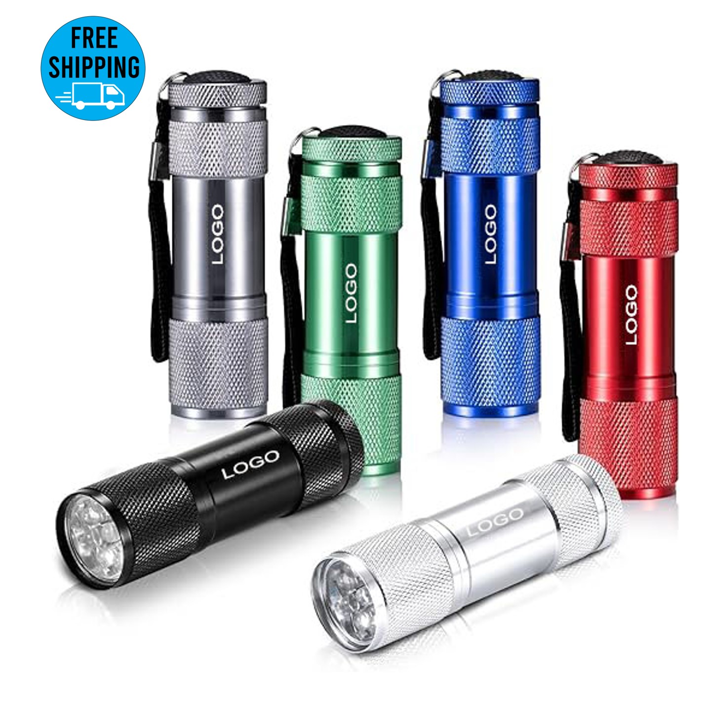 Aluminum mini 9 Led flashlight with Lanyard 3