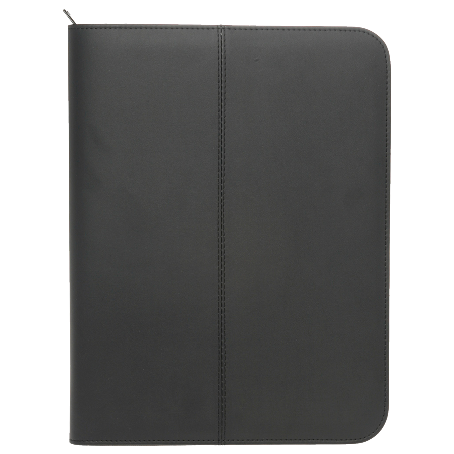 Zippered Black Leather Portfolios