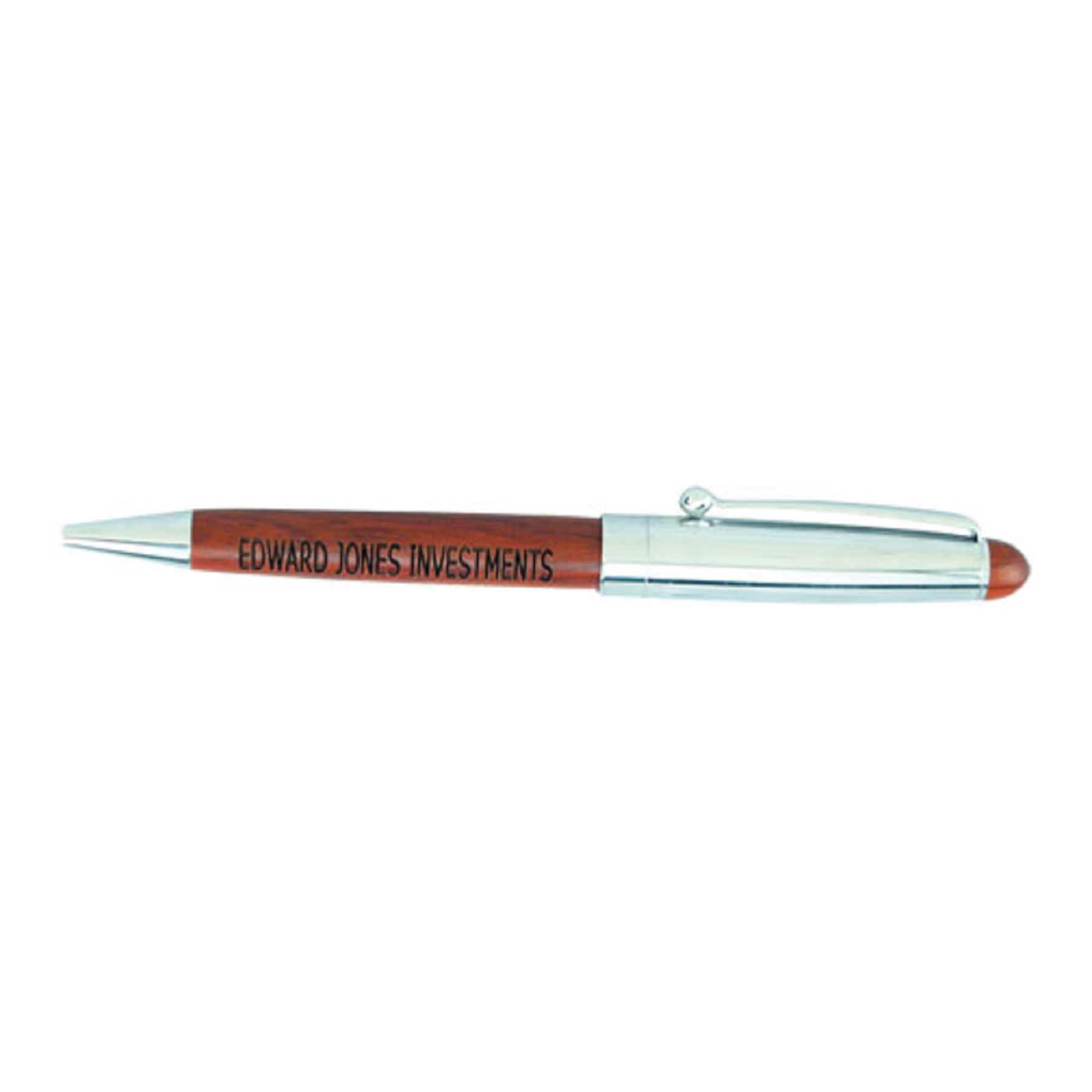 Rosewood Barrel/Silver Cap Ballpoint Pen 1