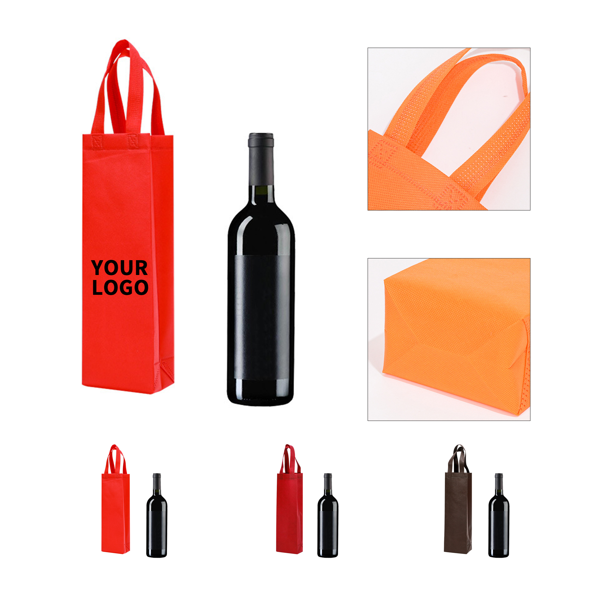 Non Woven Wine Tote Bag 13.8" x 4.7" 2
