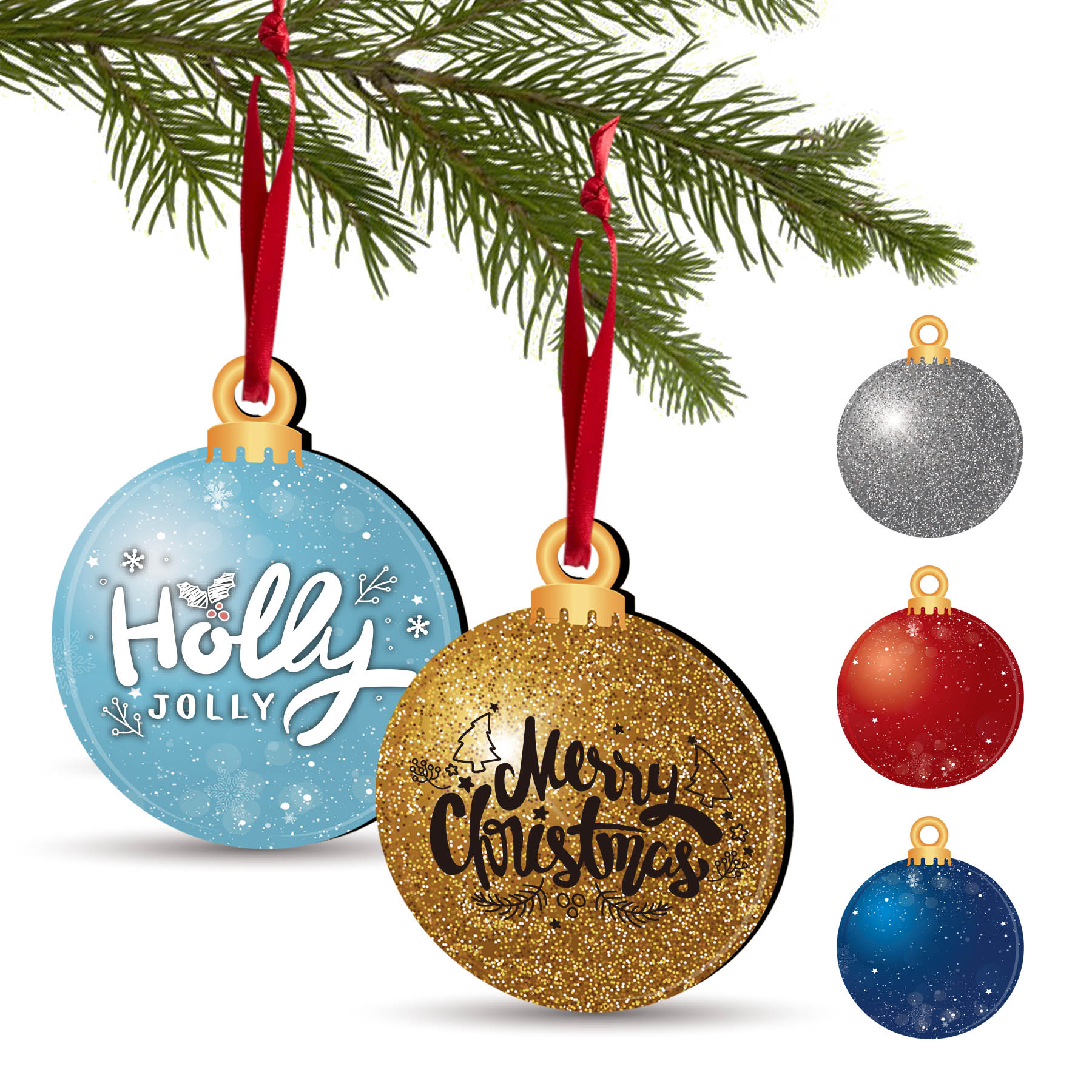 Free Shipping 3.5" Full Color Christmas Ornament - Snowball 7